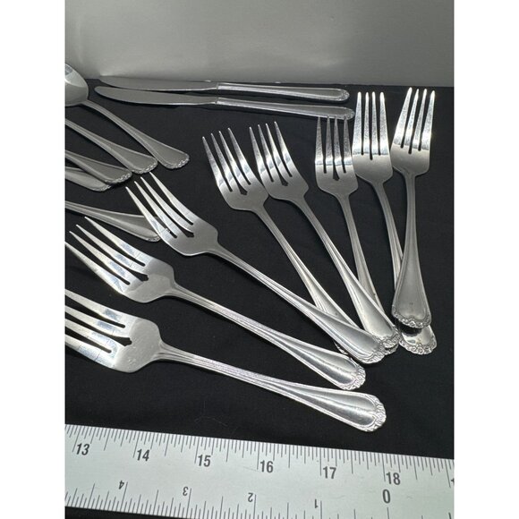Rogers & Co. Stainless Steel Flatware Rose Trio Set - Picture 2 of 5